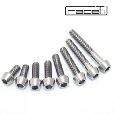 M5 X 0.8 Pitch Titanium Taper Cap Bolts (Gr5) - Multiple Lengths: 10, 12, 15, 20, 25mm