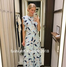ZARA NEW WOMAN FLORAL ASYMMETRIC ZW COLL PRINTED DRESS RUFFLE XS-XL 2122/074/330