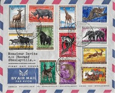 1959 BELGIAN CONGO ANIMAL DEFINITIVE SERIES COMPLETE ON SUPERB FDC