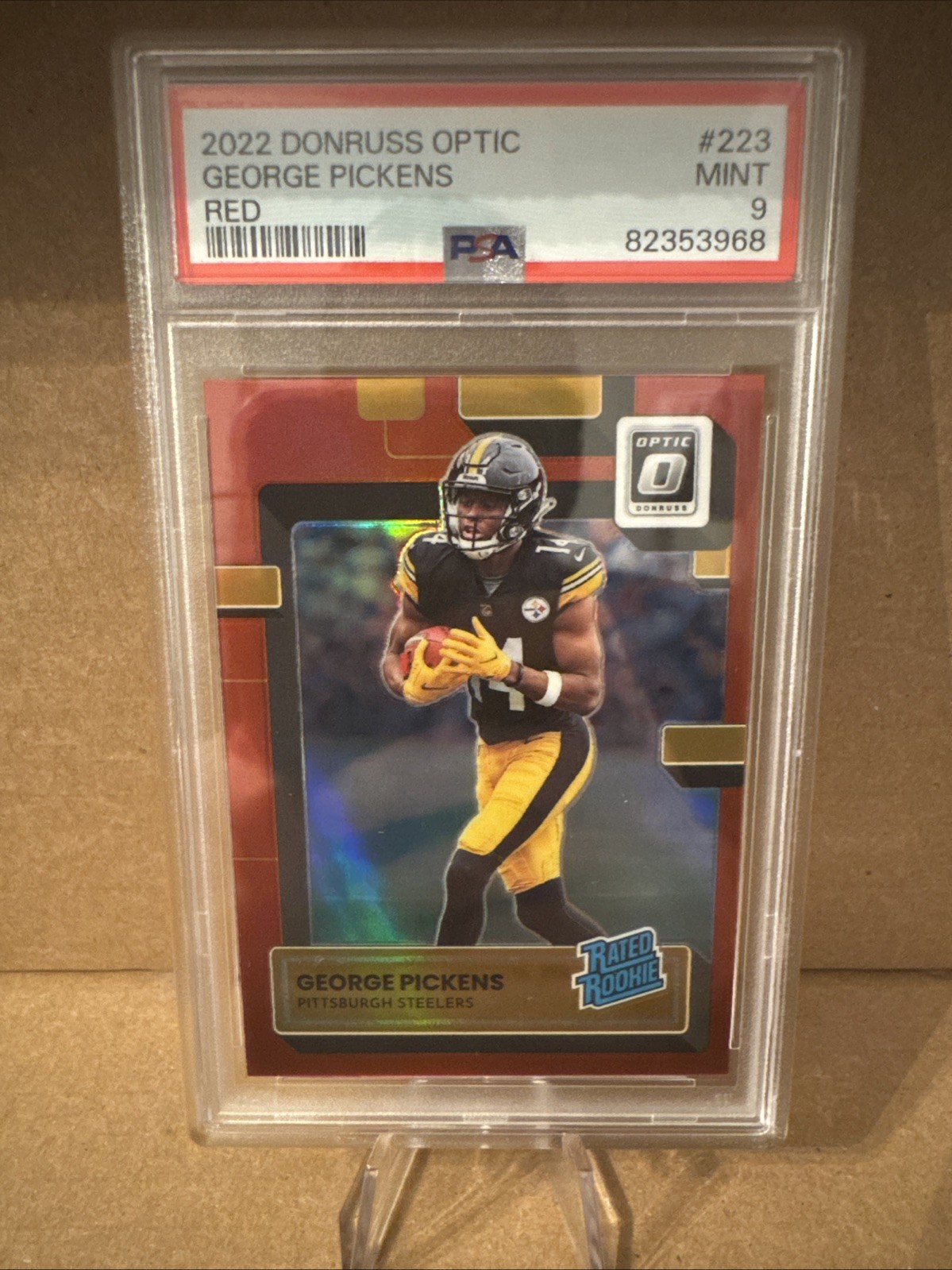 2022 Panini Donruss Optic - Rated Rookie George Pickens #223 Red Prizm /99 (RC)