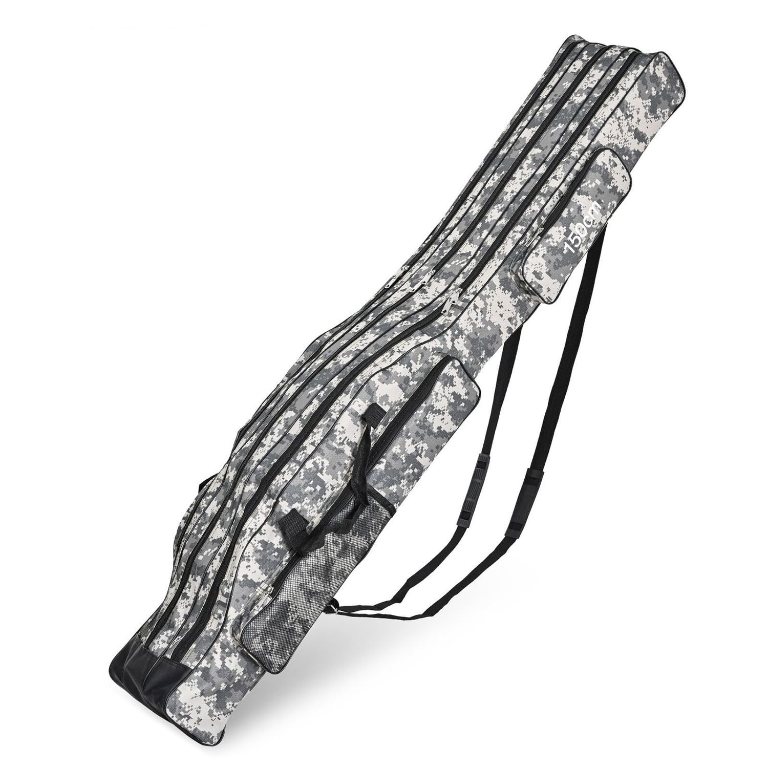 3 Layers Fishing Pole Bag,Portable 3 Layers Oxford Folding R