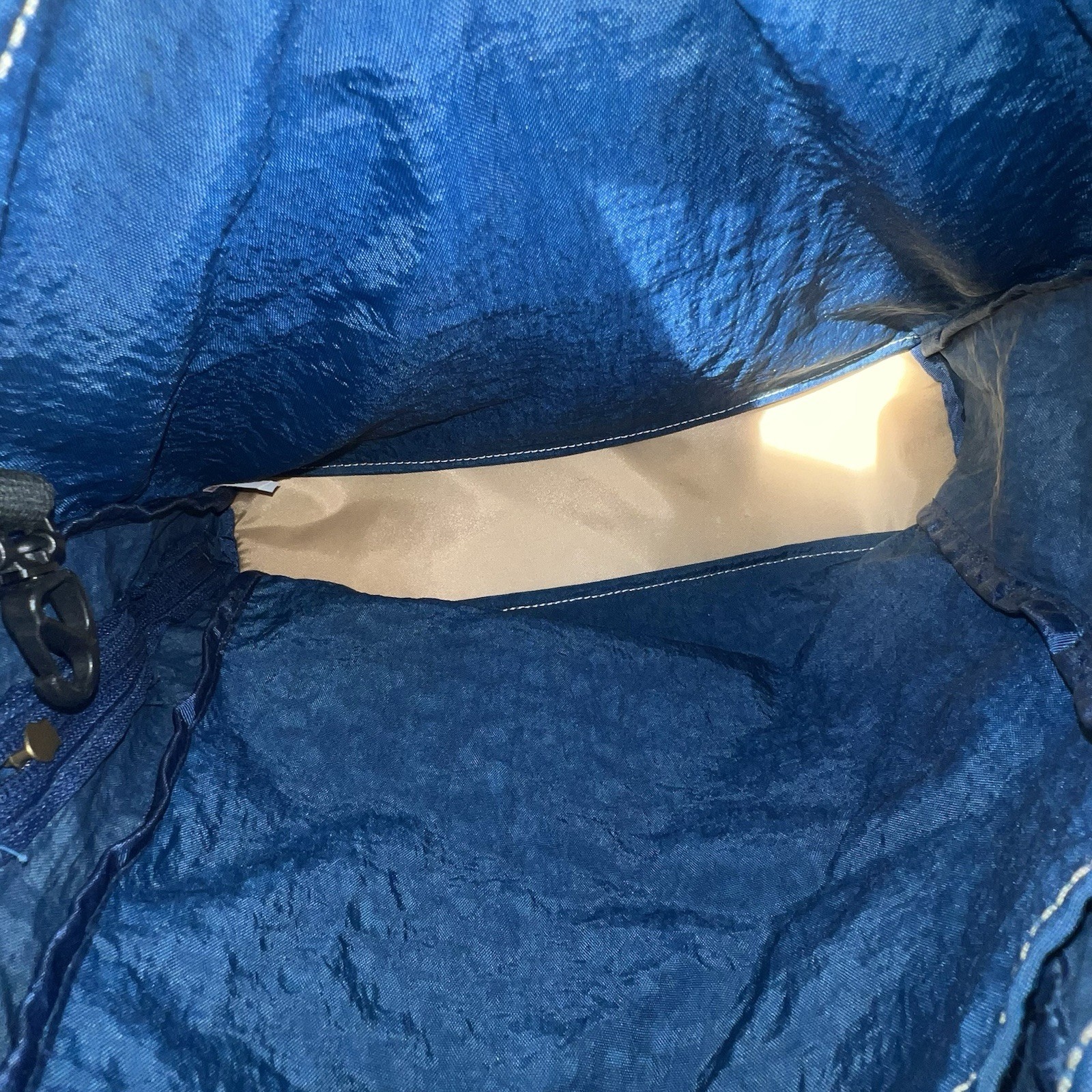 Kipling Y2K Backpack Blue Drawstring Side Zip Wat… - image 8