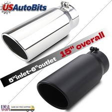 5 Inlet 6 Outlet 15 Bolt-on Stainless Steel Diesel Exhaust Tip Black Chrome 5 Inlet 6 Outlet 15 Bolt-on Stainless Steel Diesel Exhaust Tip Black Chrome