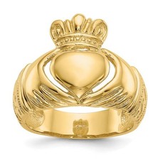 14K Yellow Gold 5mm Claddagh Ring