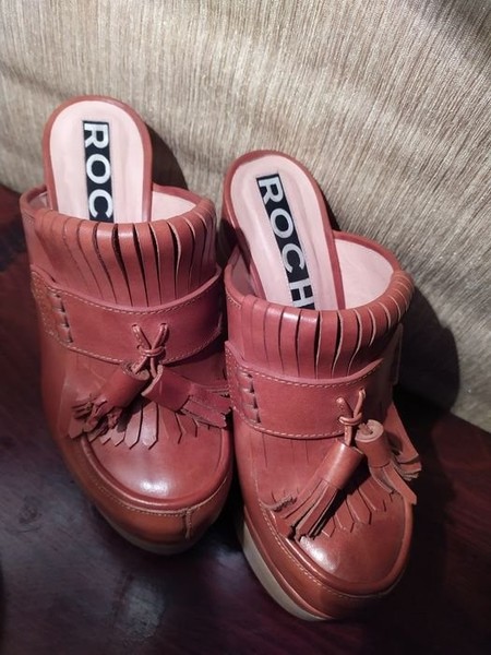 Women Heels Brown Leather 36.5