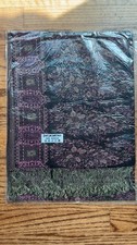 100 Acrylic Shawl Black Purple Floral Geometric Woven Fringe Wrap Scarf New