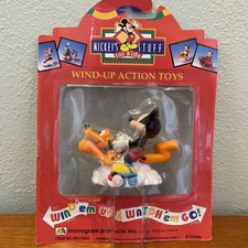 Disney NOS Toys Mickey's Stuff For Kids Vintage Wind Up Mickey + Pluto Toy- New