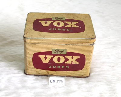 Vintage Parrys Vox Jubes Für Husten & Wunde Throats Werbe Alte Dose Verpackung