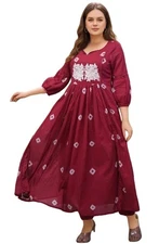 GoSriKi Women's Rayon Viscose Anarkali Printed Kurta with Pant