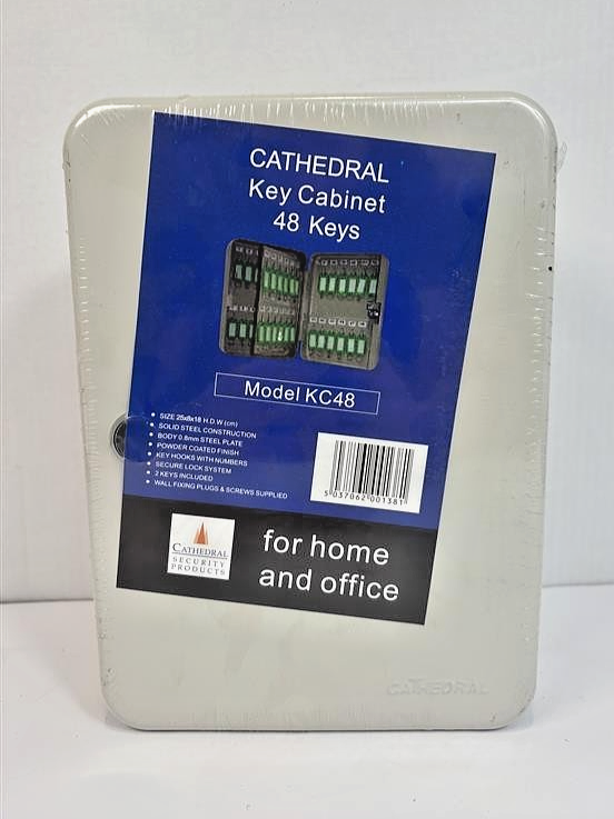 Lockable Wall Mounted Key Cabinet - 48 Key Capacity