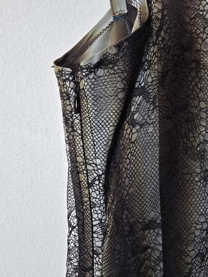 Vestido de alta costura de encaje Lefranc-Ferrant talla S hecho en Francia Foto 4 de 4