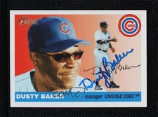 BAS 2004 Topps Heritage Dusty Baker #191 Beckett Auth Sticker Auto 2k2