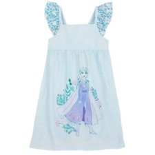 Disney Store Girls Frozen 2 Character Elsa Pajamas Dress Nightgown, Size 2