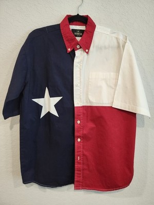 RedHead Men s Texas Flag Shirt Short Sleeve Button Up Western Style USA...
