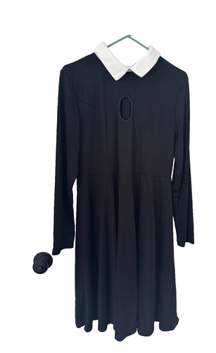 Sexy Wednesday Addams Costume Dress Women’s Black Gothic Halloween