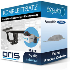 Für Ford Focus Cabrio 10.2006-jetzt ORIS Anhängerkupplung starr + 7polig E-Satz