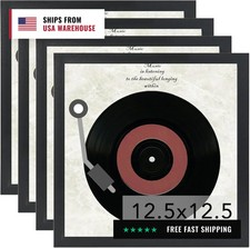 Wood Vinyl Record Frame for the Wall, Display 12.5x12.5 Album Cover and 12x12 LP