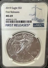 2019 Silver American Eagle 1oz Coin NGC MS-69 First Releases