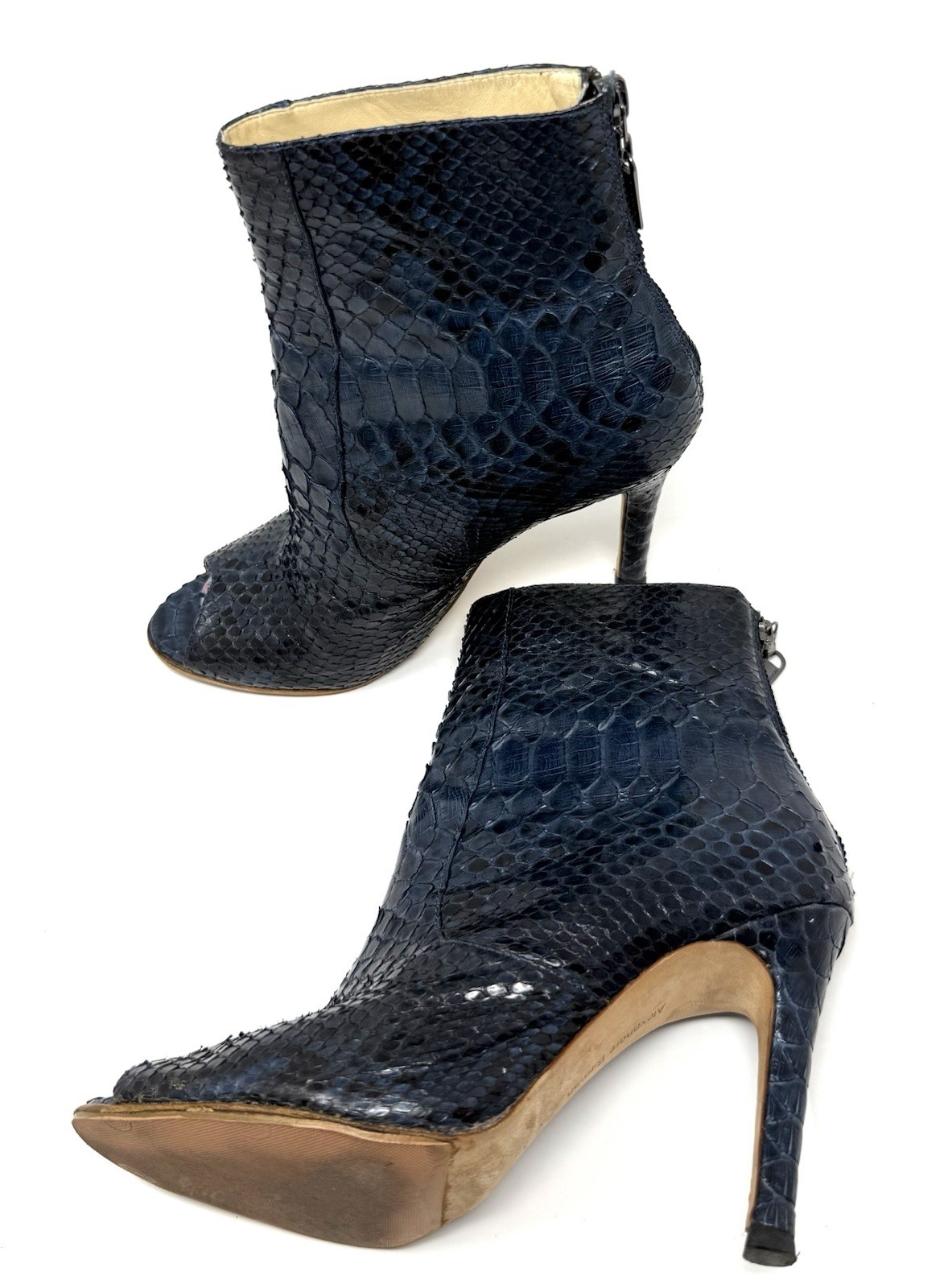 Alexandre Birman Navy Blue Python Snakeskin Leath… - image 13