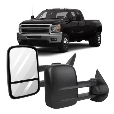 Manual Tow Mirrors No Heated L R Fit 2008-2013 Black Housing No Turn Signal Pair
