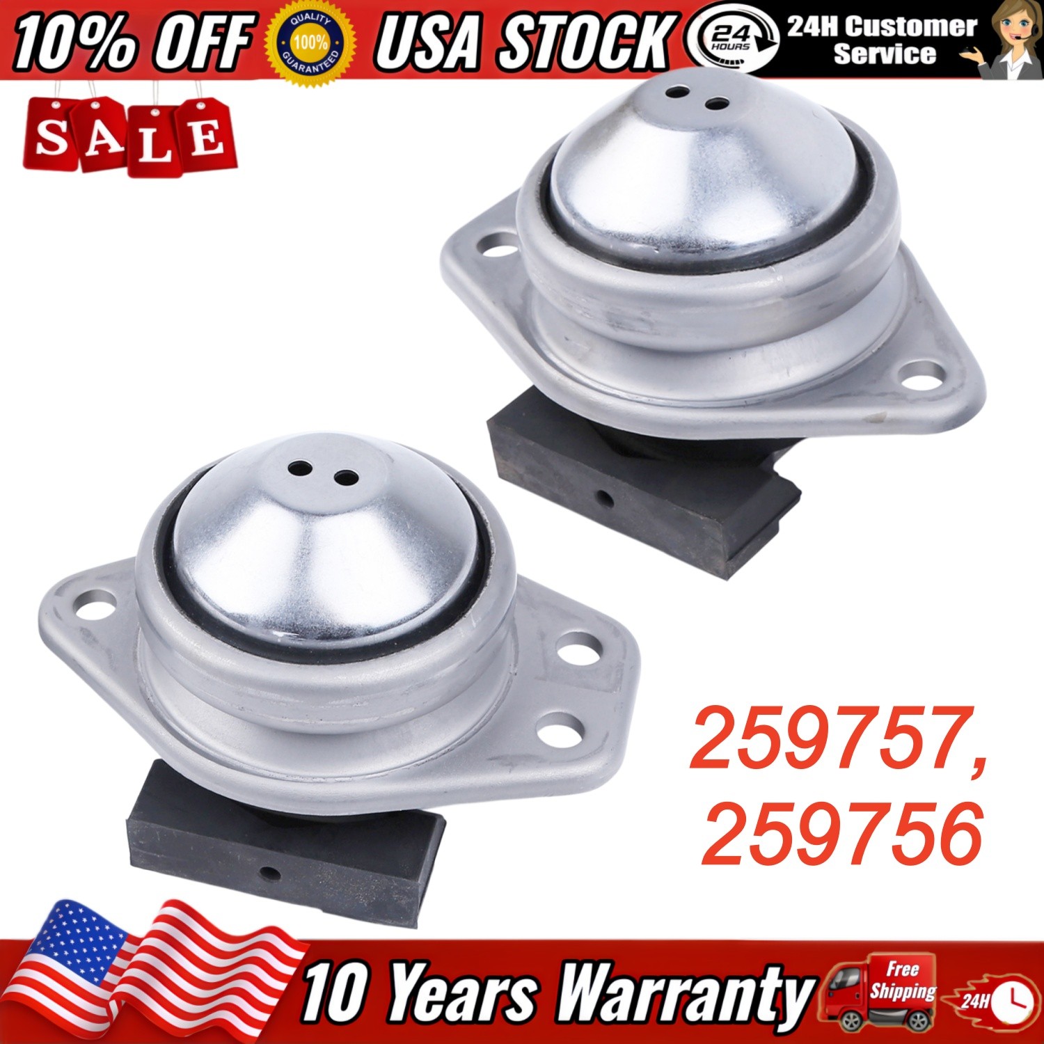 Left 259757 & Right 259756 Engine Flexible Mount for Ferrari 458 FF F12 812 GTC4
