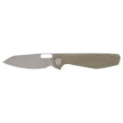 Slimsada Folding Knife 3.47'' D2 Drop Point Plain Edge Blade, Olive Linene