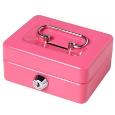 Small Cash Box with Lock and Slot, Locking Money Box, Metal Coin Piggy Bank .