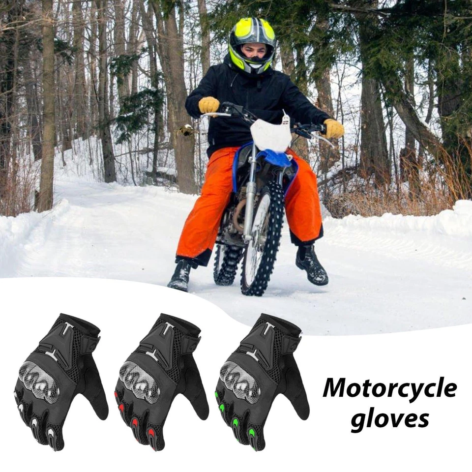 Guantes de cuero de fibra de carbono con pantalla táctil para motociclismo enduro hombre  Foto 2 de 4