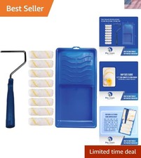 Paint Roller Tool Kit - 10 Piece Painting Set - Mini Plastic Paint Tray Set, ...