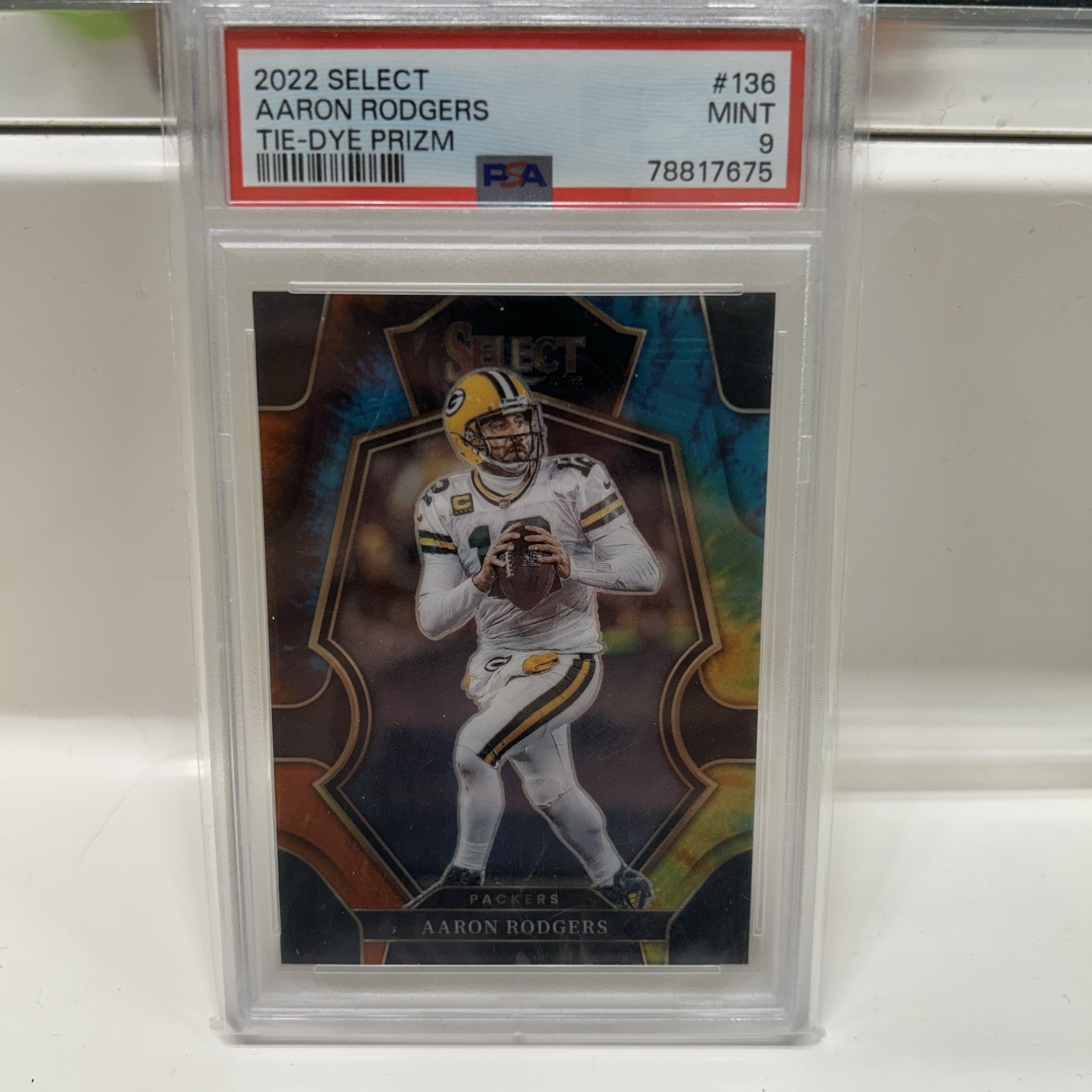 2022 Panini Select - Premier Level Aaron Rodgers #136 Tie-Dye Prizm /25