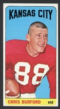1965 Topps CHRIS BURFORD Kansas City Chiefs SP #96 EX+ Condition