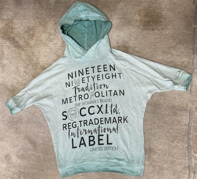 SOCCX Hooded Hoodie - Hooded Sweatshirt - Size: 38/M - Color: Pale Turquoise