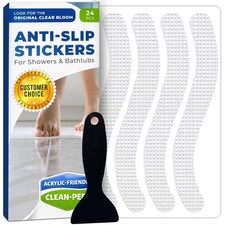 Anti Slip Shower Stickers 24 PCS, Invisible Non-Slip Shower Strips for Adults...