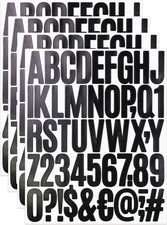 2 Inch Sticky Vinyl Black Letter Number Stickers, 4 Sheets Self Adhesive Stick O