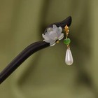 1PC Lotus Wood Hair Stick Tassel Chinese Hairpin Women Elegant Updo Accessory