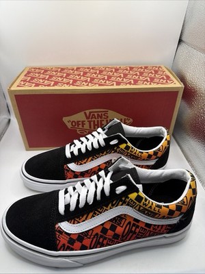 VANS Old Skool Logo Flame Suede Canvas Black Women s Size 8. VN0A4U3B2N5