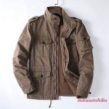 Autumn Men's Jacket Cotton Casual Jacket Workwear Casual Jacket Loose Zip Coat
