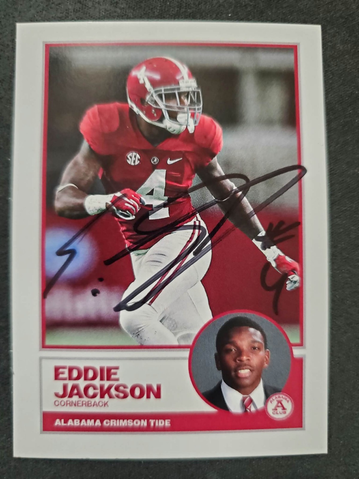 Eddie Jackson Signed Alabama Crimson Tide Card Auto IP - Bryant Museum RARE