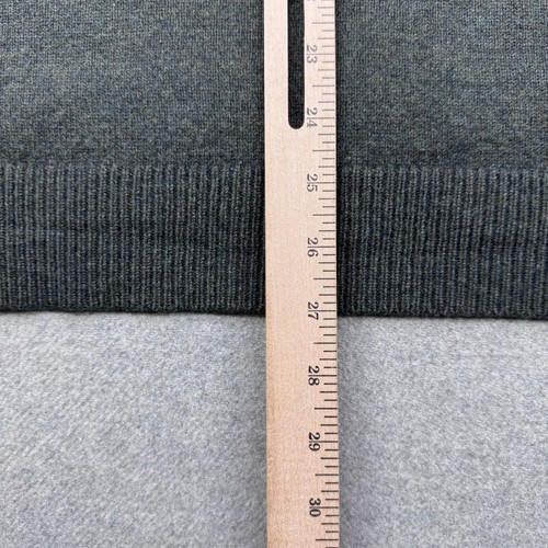 LL Bean 100 % Lammwolle Pullover Weste Herren Large grau V-Ausschnitt klassisch Strick - Bild 6 von 9