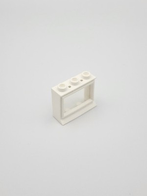 Vintage LEGO White 1x3x2 Window Frame w/ Clear Pane Classic Building Part