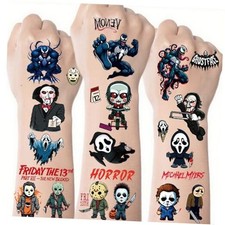 Halloween Temporary Tattoos,10 Sheets Halloween Tattoo Black and white
