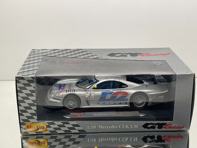 MAISTO 38868 MERCEDES BENZ CLK LM D2 PRIVAT #1 -SILVER MET. 1:18- GOOD IN BOX
