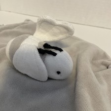 Burts Bees BEE Organic Baby Lovey Grey Security Blanket Knotted Crinkle 10" Soft