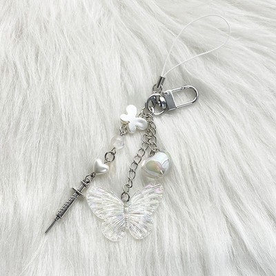 Y2K Phone Charms Pendant Butterfly Key Chain For Bag  Cute Accessories