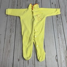 Vintage 60s Gerbers Duck Footed Sleeper Yellow Polka Dot Medium 11-17lbs PJs