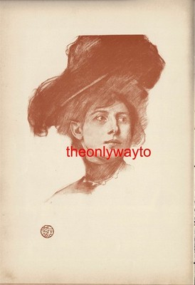 Portrait Studie einer Frau mit Hut, Buchillustration (Druck), 1901
