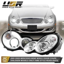 Projector LED Low/High - Headlight for 01-05 Mercedes-Benz C-Class W203 2D Coupe