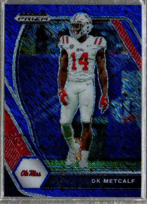 2021 Panini Prizm Draft Picks Prizms Blue Shimmer #57 D.K. Metcalf /13
