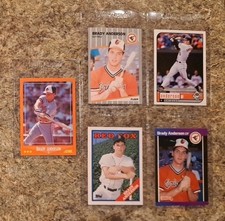 (5) Brady Anderson 1988 Score Rookie card RC Topps 1989 Fleer Donruss Orioles . rookie card picture