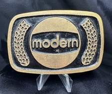Vintage Modern Tractor Brass Belt Buckle Made In USA DynaBuckle